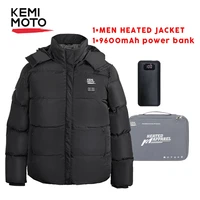 kemimoto 2021 new men and women smart usb heating cotton coat solid color fashion heating cotton clothing warm hooded jacket