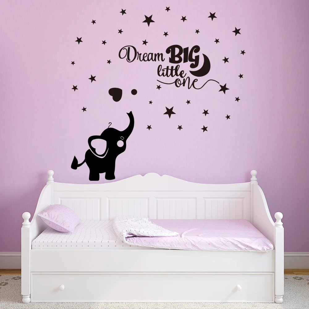 Забавные детские Семейные настенные наклейки с изображением слона