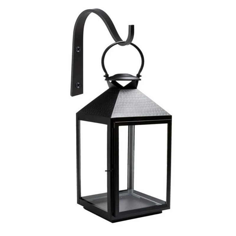 

Wrought Iron Plant Hooks Hang Outdoor Wall Decoration Plant Hanging Brackets, Used for Bird Feeders, Flower Troughs, Black LXAC