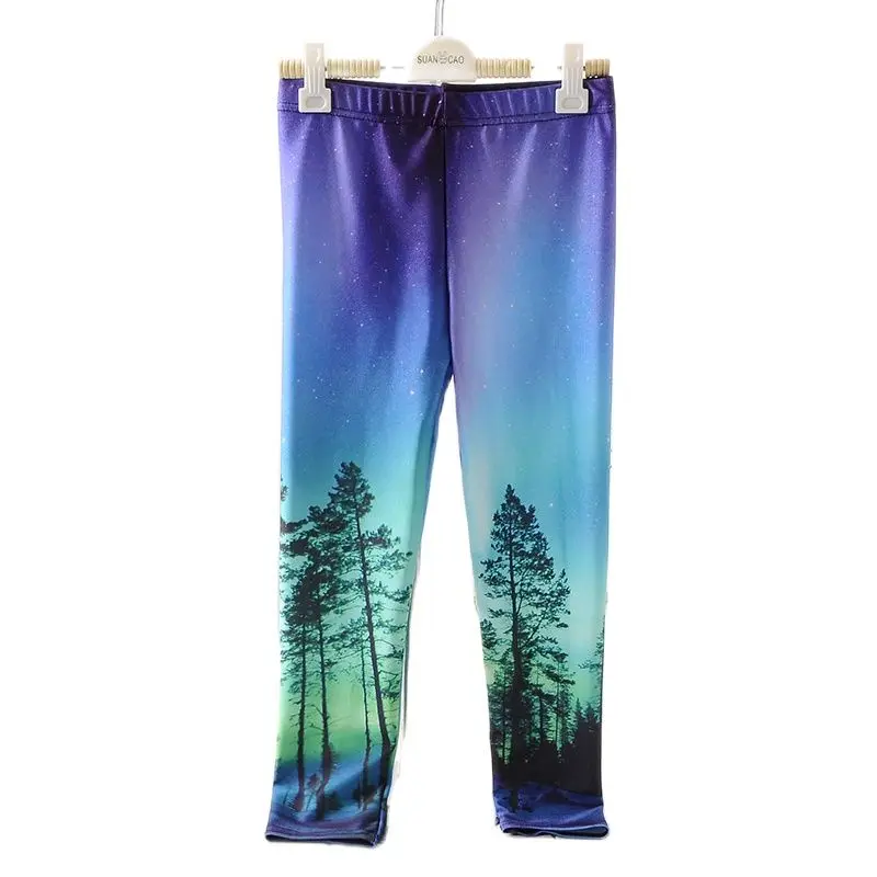 Новинка пикантные эластичные спортивные Леггинсы для девочек с 3D принтом Galaxy Leaf