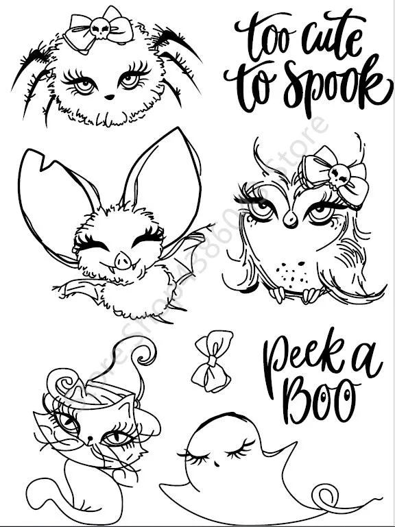 Хэллоуин четкий штамп или для DIY Скрапбукинг/изготовление карт/Дети забавное