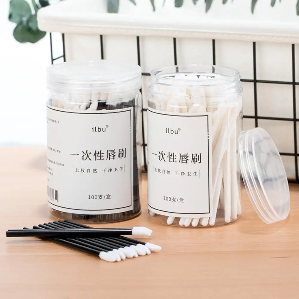 100 шт. Одноразовые женские макияж кисть для губной помады блеск губ палочки тени