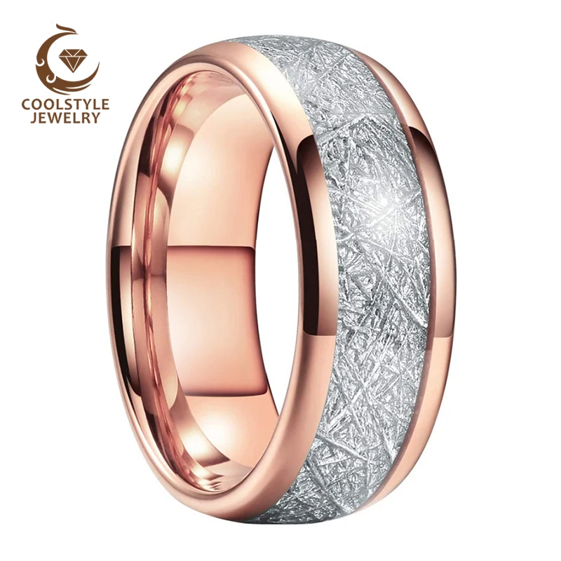 Обручальное кольцо из карбида вольфрама для мужчин обручальное покрытое розовым