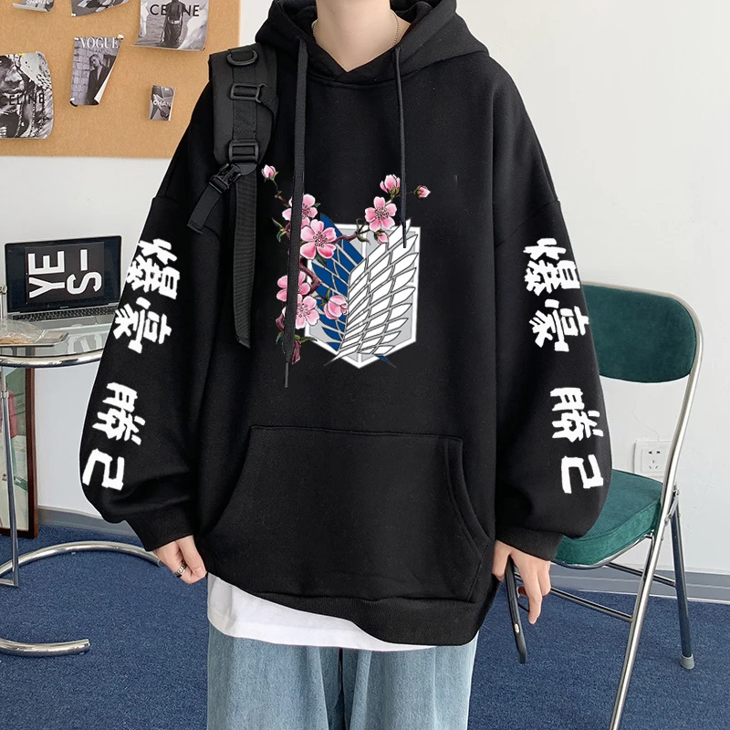 

Толстовка с принтом аниме атака на титанов, толстовка с длинным рукавом для мужчин и женщин, толстовка в уличном стиле, пуловер в стиле Харад...