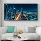 Постеры с изображением шейха зайца, дороги, ночного освещения, сцены, плакаты, принты, Ближний Восток, улица Дубая, Картина на холсте, настенное искусство, картина для гостиной