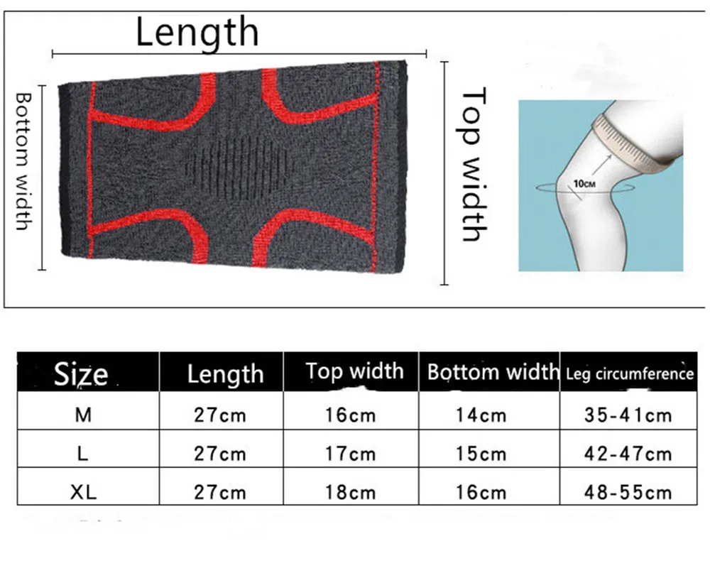 

WorthWhile 1 PC Elastic Knee Pads Nylon Sports Fitness Kneepad Fitness Gear Patella Brace Running Basketball Volleyball Support