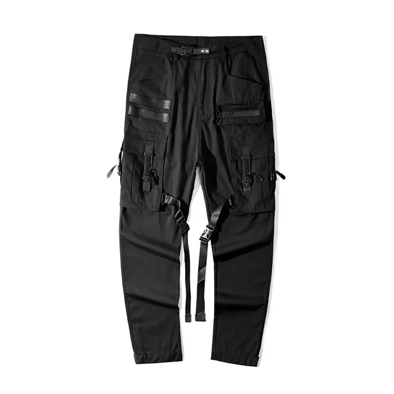 Брюки карго CROXX Techwear мужские тканевые брюки в стиле хип хоп панк с черной