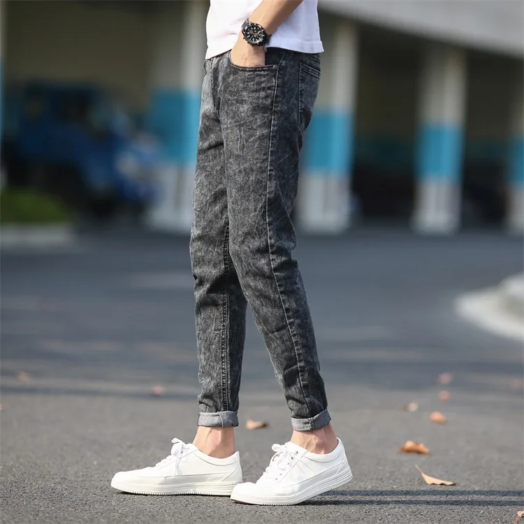 2019 CHOLYL Men's Skinny Jeans Gray Denim New Fashion Men Pencil Pants Slim Long | Мужская одежда