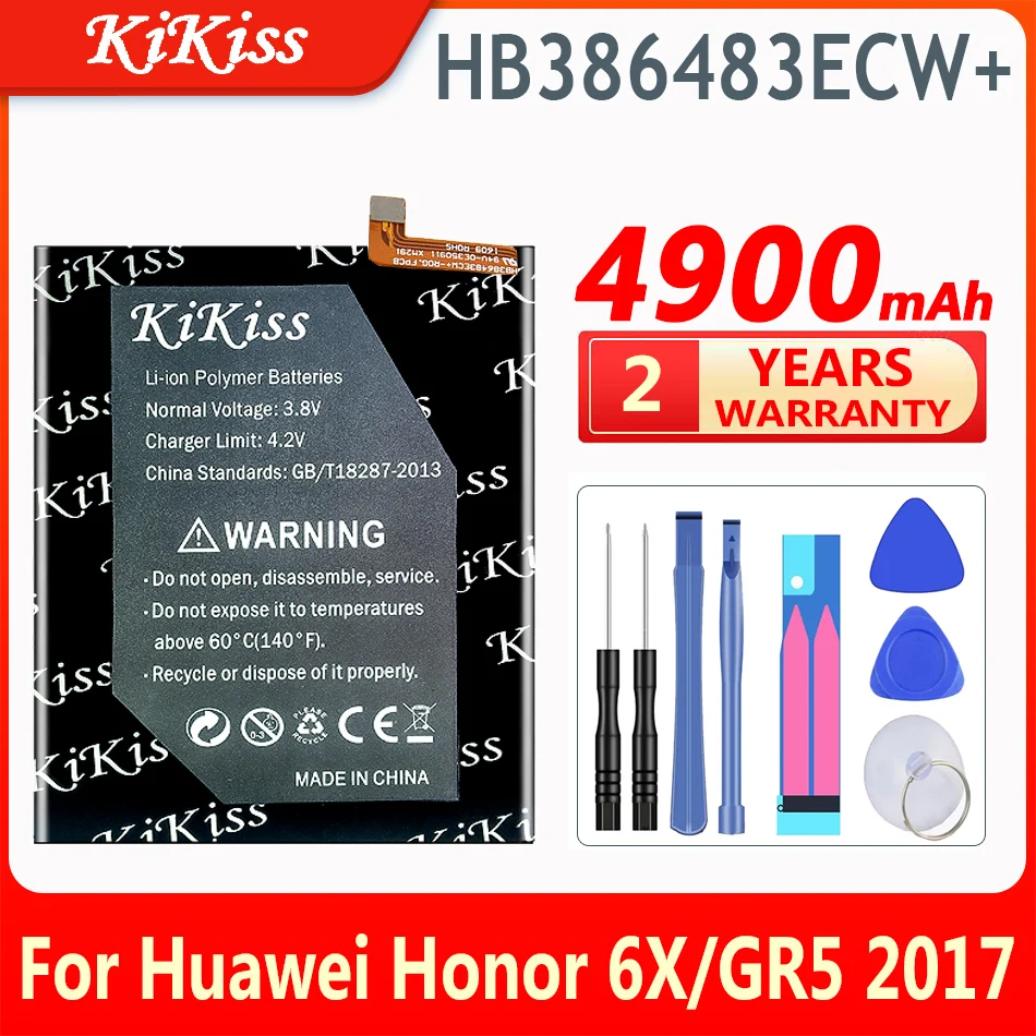

4900mAh HB386483ECW+ Battery For Huawei Honor 6X / GR5 2017 BLL-L23 L21 L22 / Mate 9 lite BLN-L24 L22 L21 / G9 plus / Maimang 5