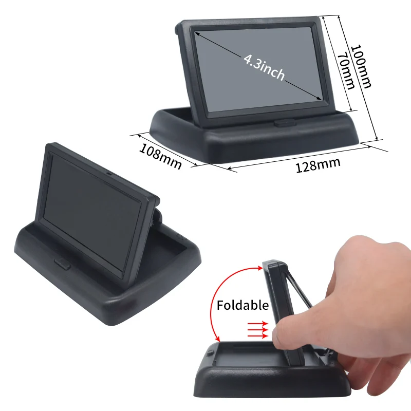 Монитор Hippcron для автомобиля 4 3 &quotэкран камеры заднего вида TFT ЖК дисплей HD