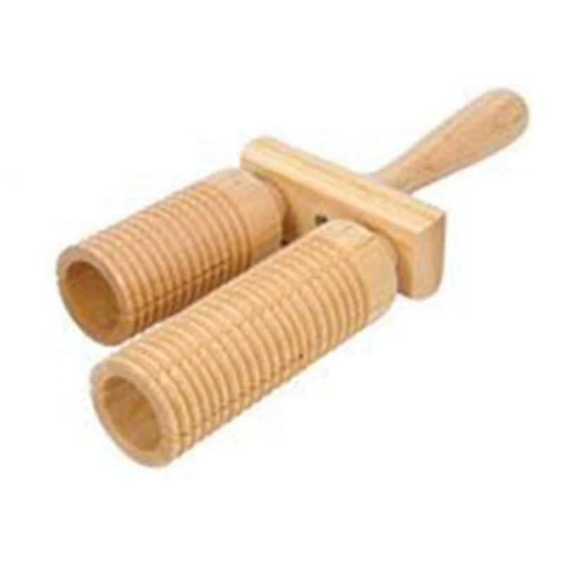 HOT-Music Percussion Pair of Wooden Agogo Bells Connected to Handle with Sticks for Children's Toys |