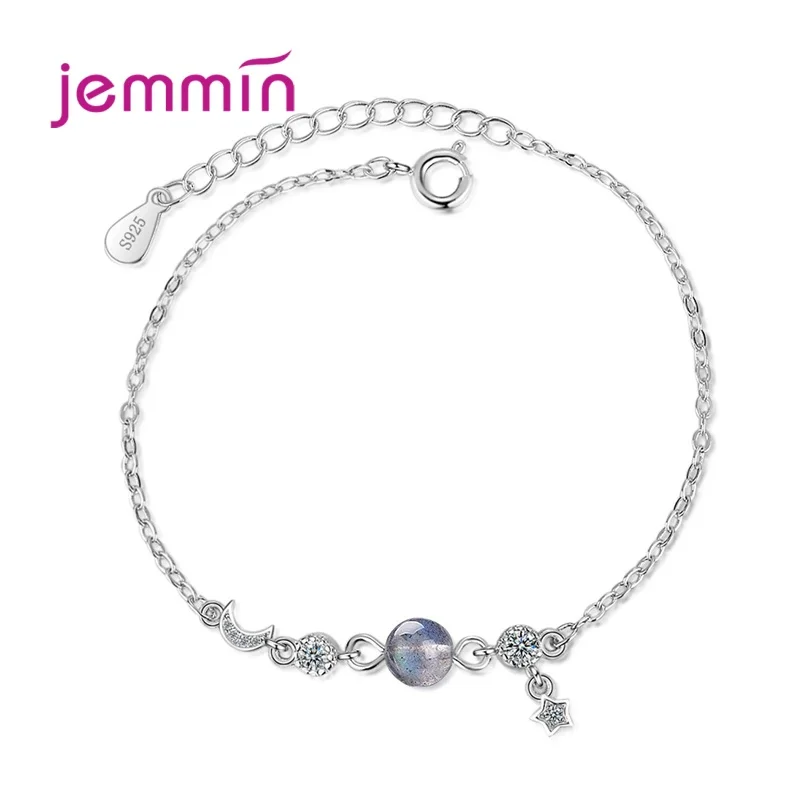 Женский браслет из серебра 925 пробы с натуральными кристаллами|Гибкие и жесткие