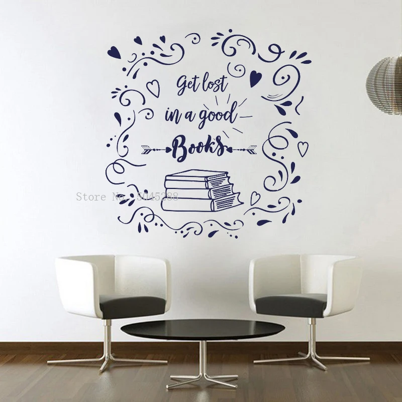 Семейные книги цитаты Читальная комната библиотека книжный магазин наклейки