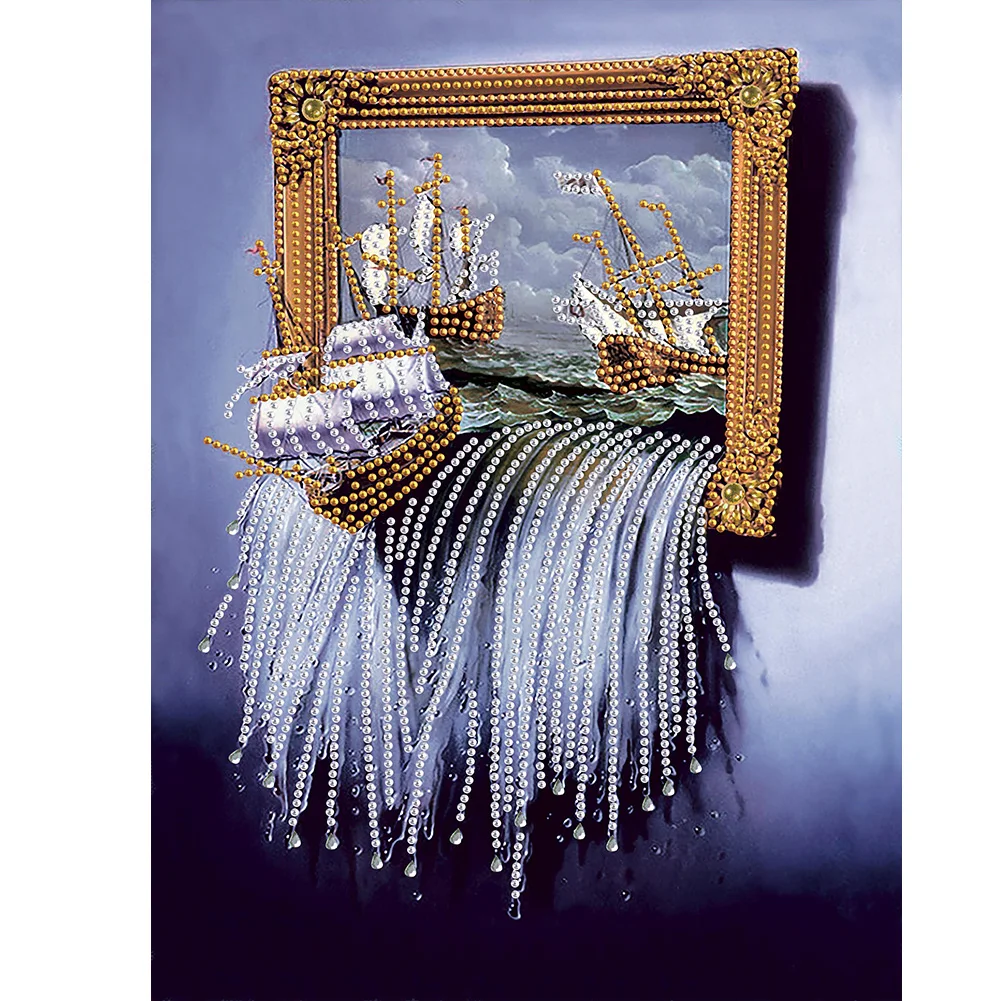 Картина из страз 5D &quotсделай сам&quot водопад специальная форма полная мозаика