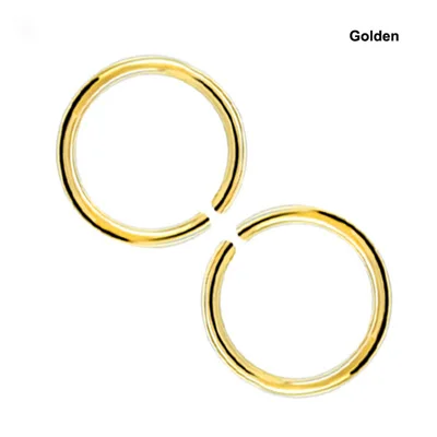 Golden x 2pcs 2 шт 20 г 0,8 мм тонкое кольцо в нос имитация перегородки спирали нострил пирсинг для губы поддельный пирсинг титана хряща поддельные серьги обруч - Окраска металла: Golden x 2pcs
