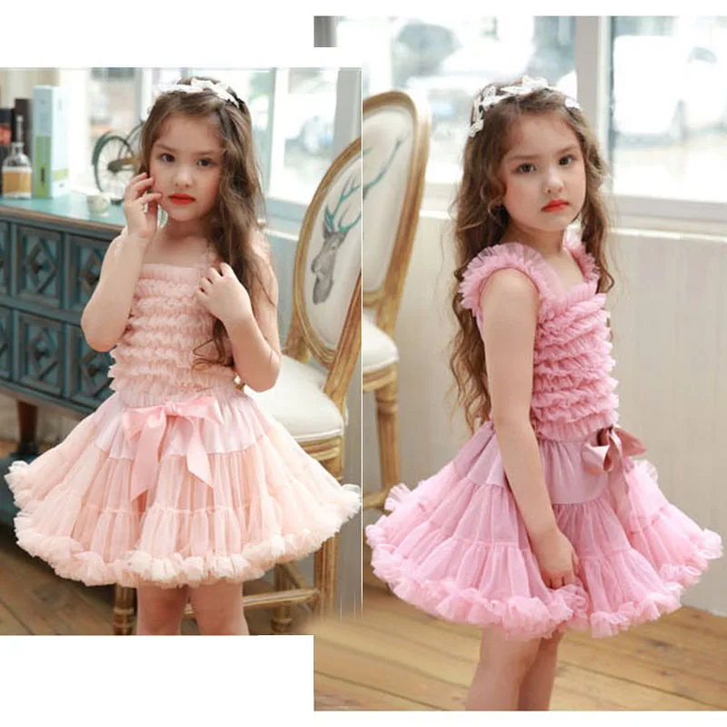 

Summer quality elastic baby vest Girls Sleeveless Tee shirt Kids princess Tops Children fashion Clothes layered lace 1 to 7 yrs
