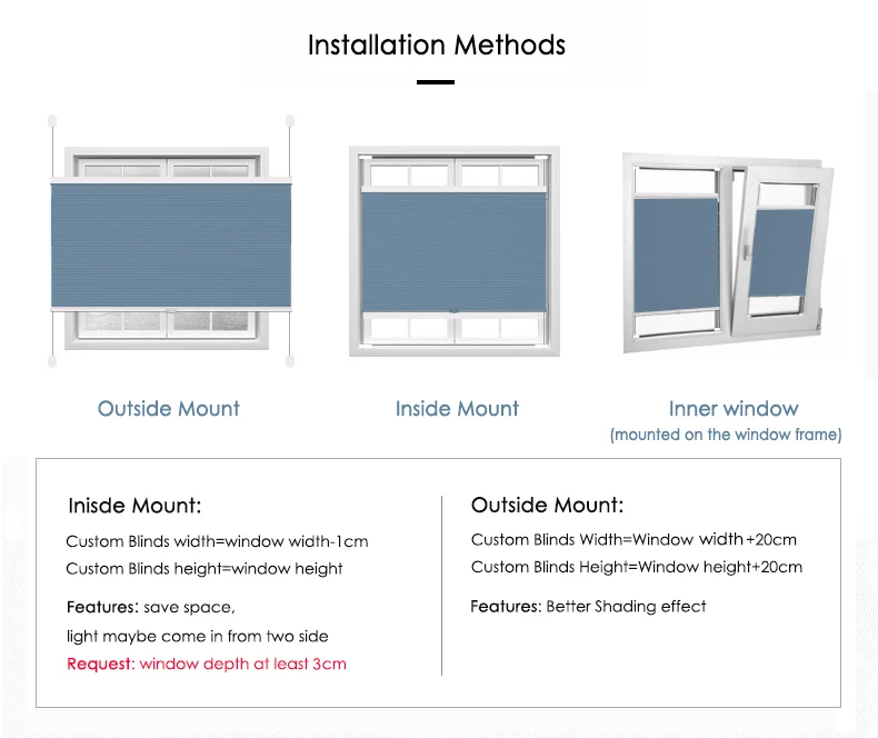 SUNFREE боковой замок сотовые жалюзи верхний нижний вверх затеняющие окна
