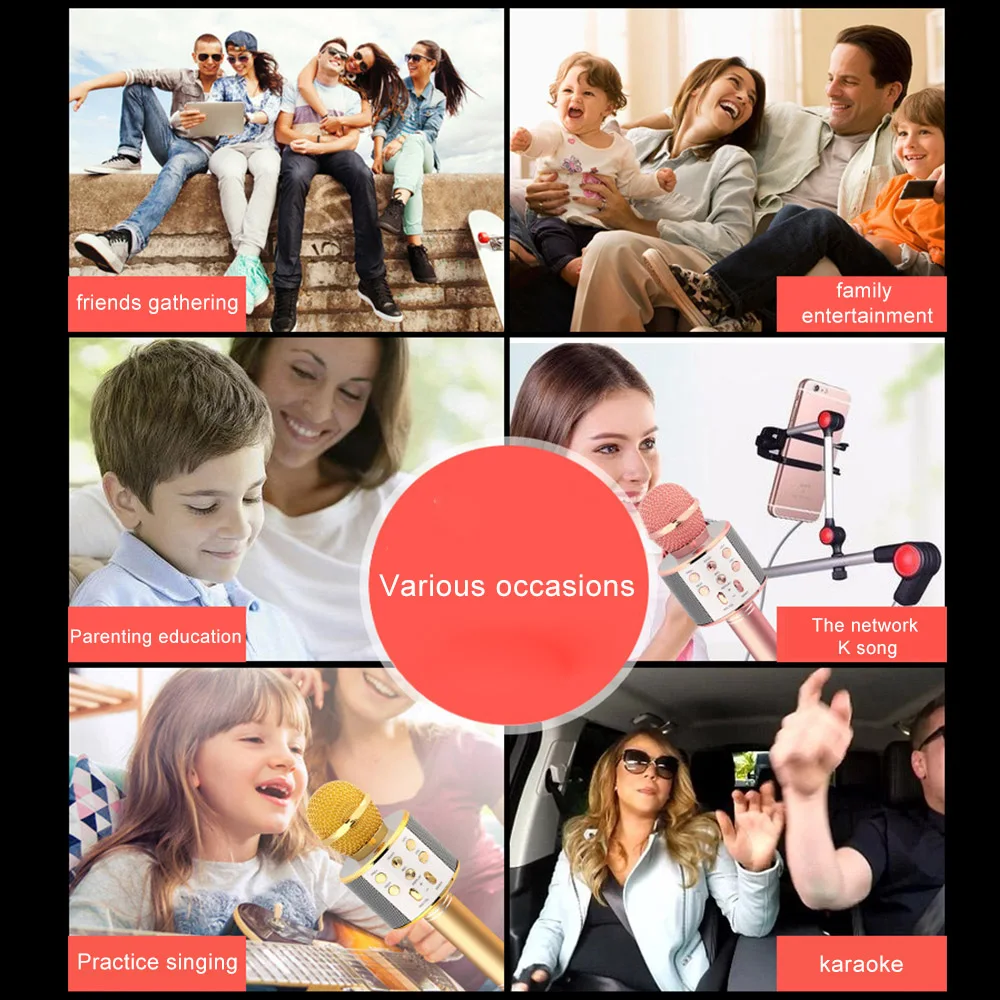 MAMEN WS 858 Bluetooth беспроводной микрофон караоке профессиональный Динамик ручной KTV