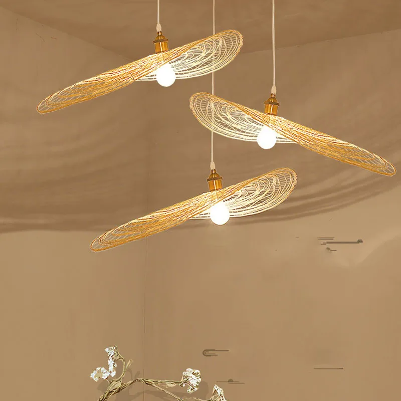 Античный подвесной светильник из ротанга плетенсветильник бежевый потолочный с