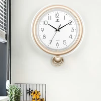 modern design wall clocks round pendulum european minimalist wall clock plastic silent orologio parete home decoration dm50wc