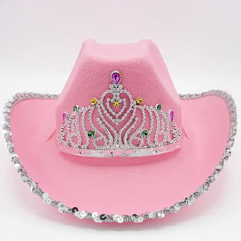 Новая тиара в западном стиле розовая шапка Cowgirl для женщин стандартная