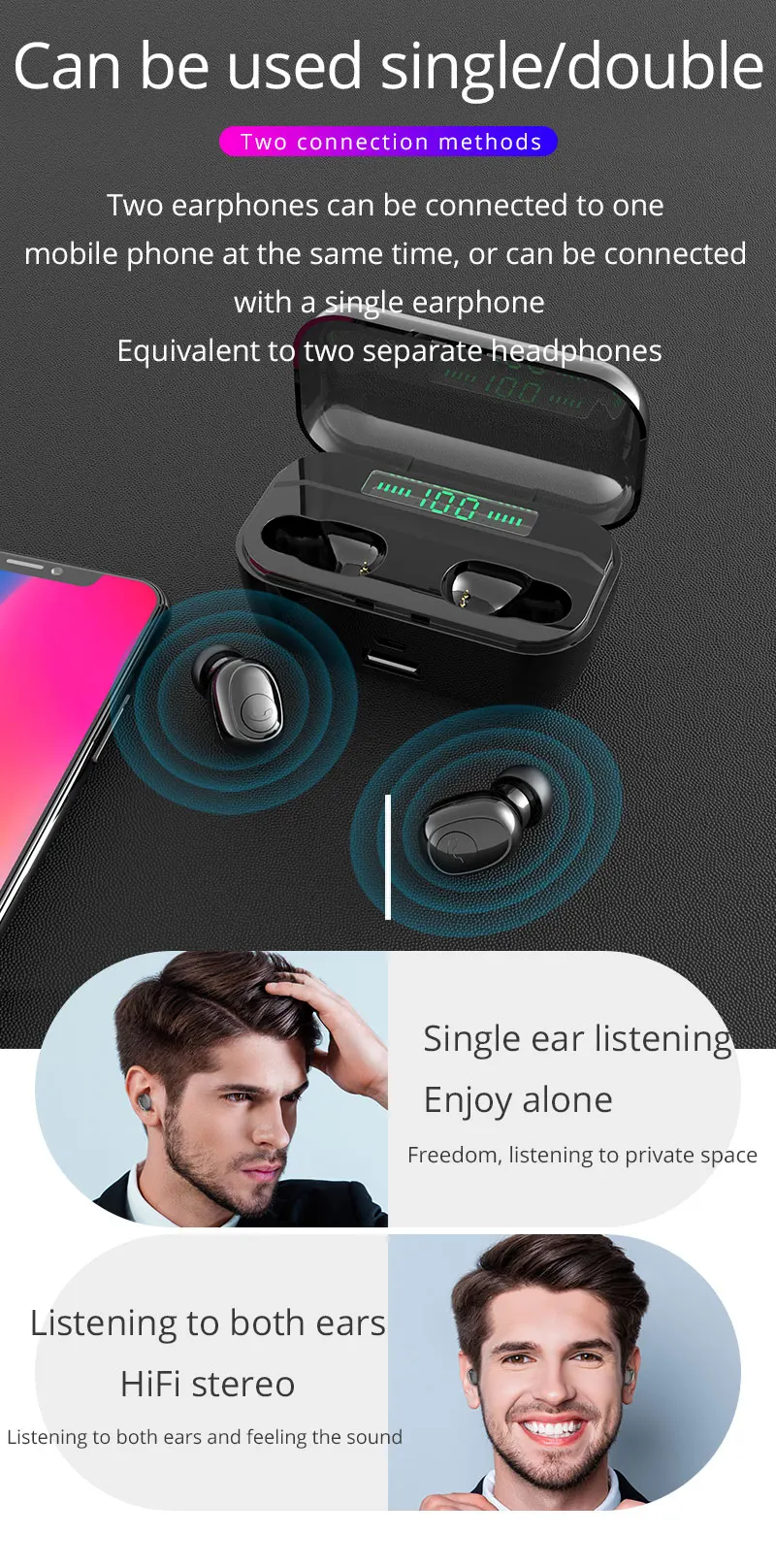 TWS G6S беспроводные наушники 8D стерео Bluetooth 5,0 наушники светодиодный дисплей гарнитура IPX7 водонепроницаемый earburd 3500 мАч чехол для iphone