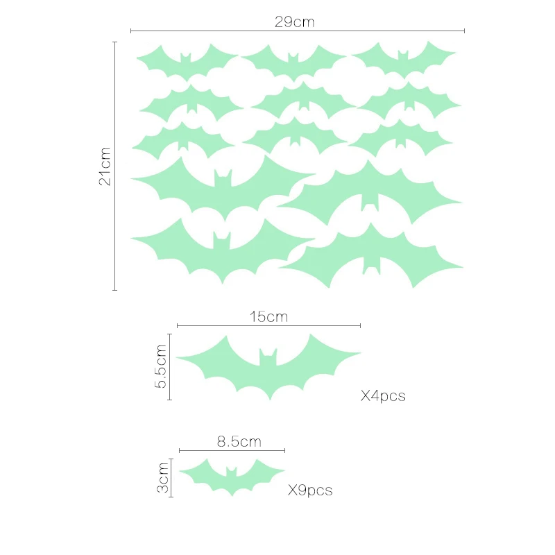 

3212 15cm*5.5cm*4pcs 8.5cm*3cm*9pcs a set Luminous generation finely carved removable wall stickers for stylish children's room