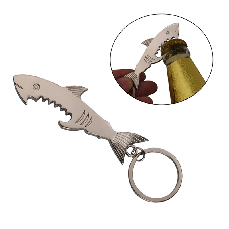 

2019 Smooth opener Bottle Opener Shark Shape Glossy Portable Stainless Steel Beer Cap Remover Outdoor Keychain Accessories