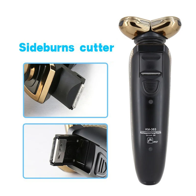Kemei мужские бритвы усы нос Стрижка волос Электробритвы перезаряжаемые 4 лезвия