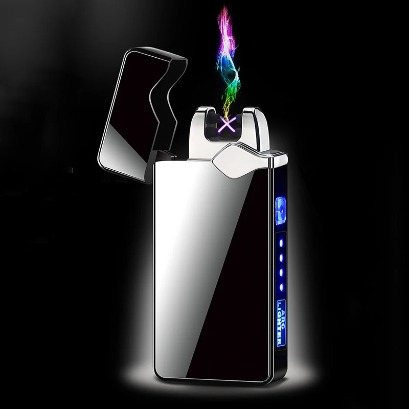 Необычная зажигалка с двойной дугой и USB зарядкой электрическая ветрозащитная