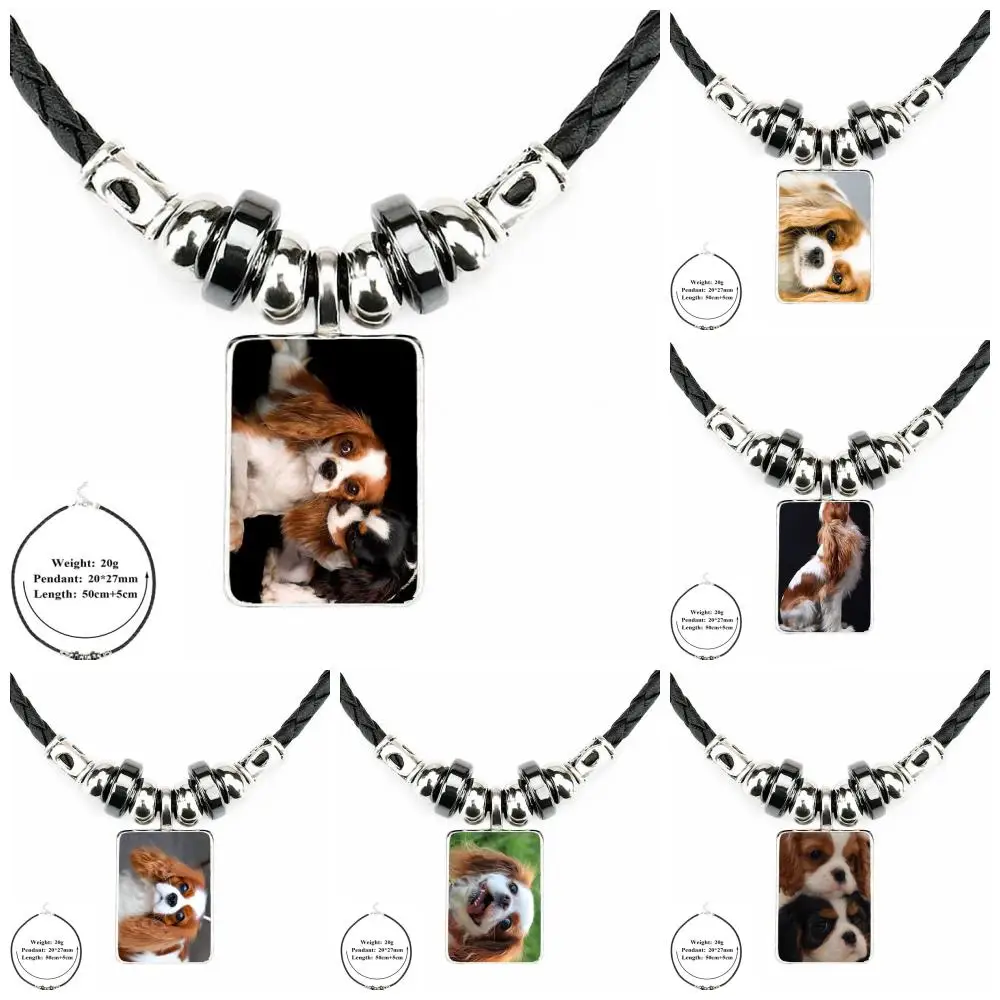 Ей глазурь для женщин подарок ожерелье с подвеской в виде собаки кавалера Кинг