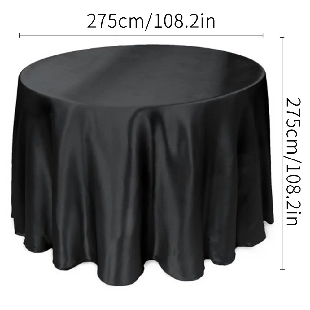 

Hotel Round Tablecloth Washable Solid Wrinkle-Proof Satin For Christmas Wedding Party Hotel Restaurant Banquet Decor 8 Colors