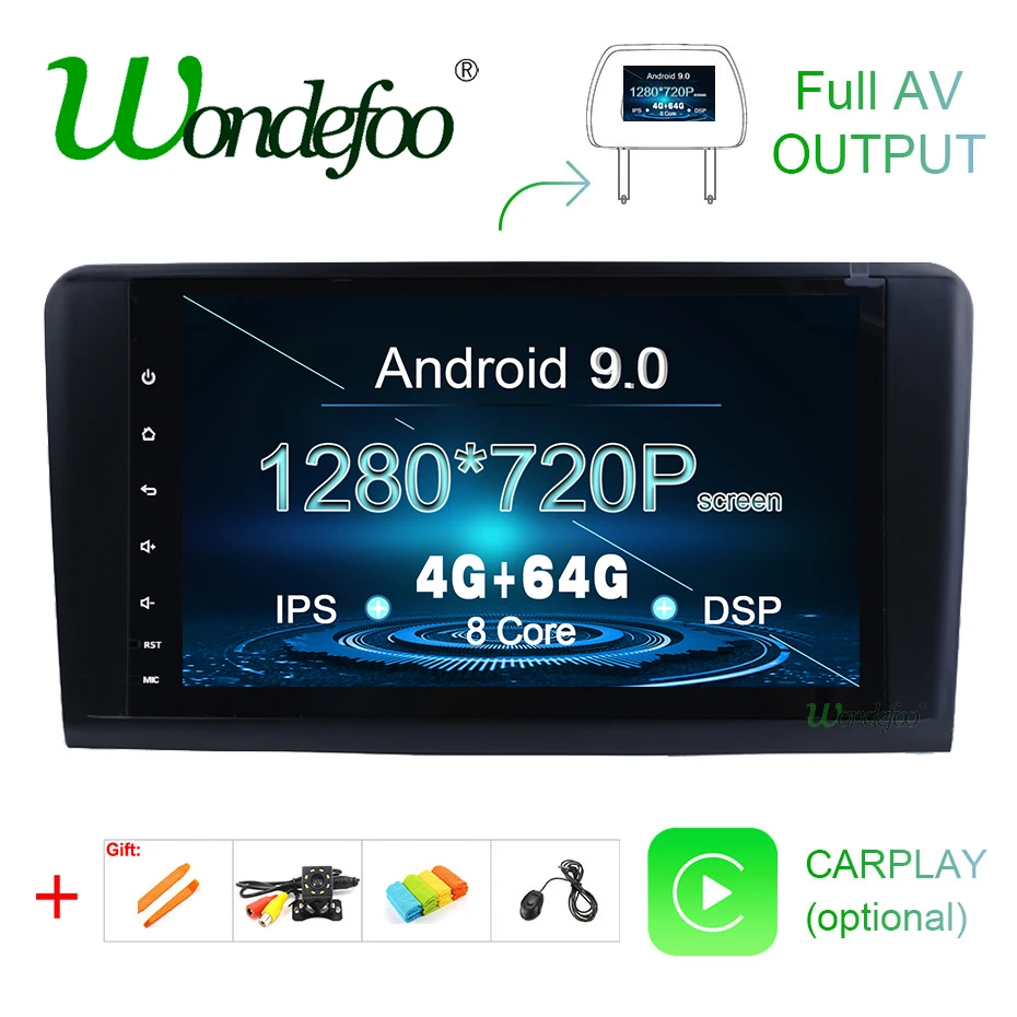 Android 9,0 4G 64G gps радио для Mercedes Benz ML W164 GL X164 ML350 ML300 ML320 ML280 GL350 GL500 стерео навигация без DVD