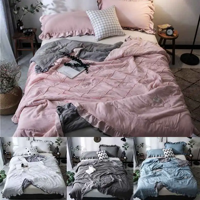 Летнее розовое покрывало denissnom с потертостями WE44 #|Одеяла| |