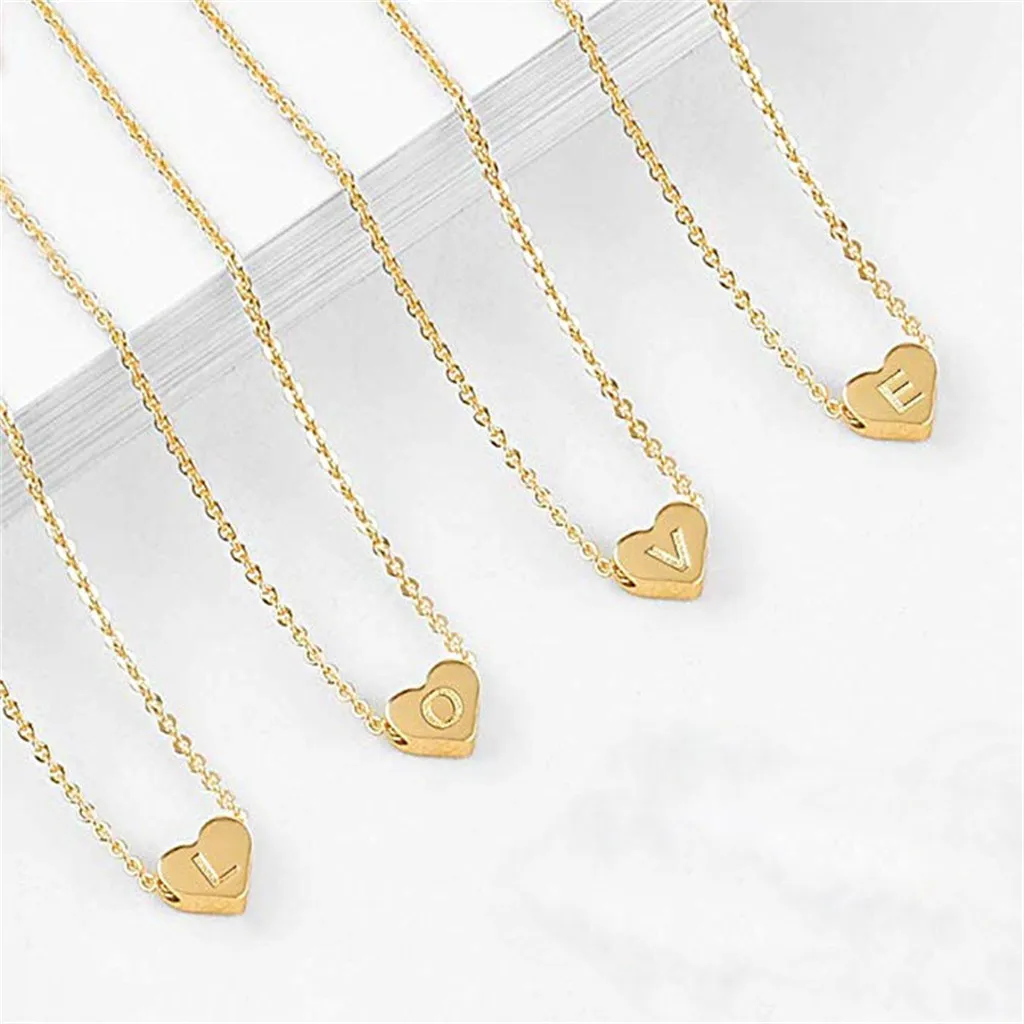 Ожерелье с буквенным сердцем Очаровательное ожерелье ручной работы изящная