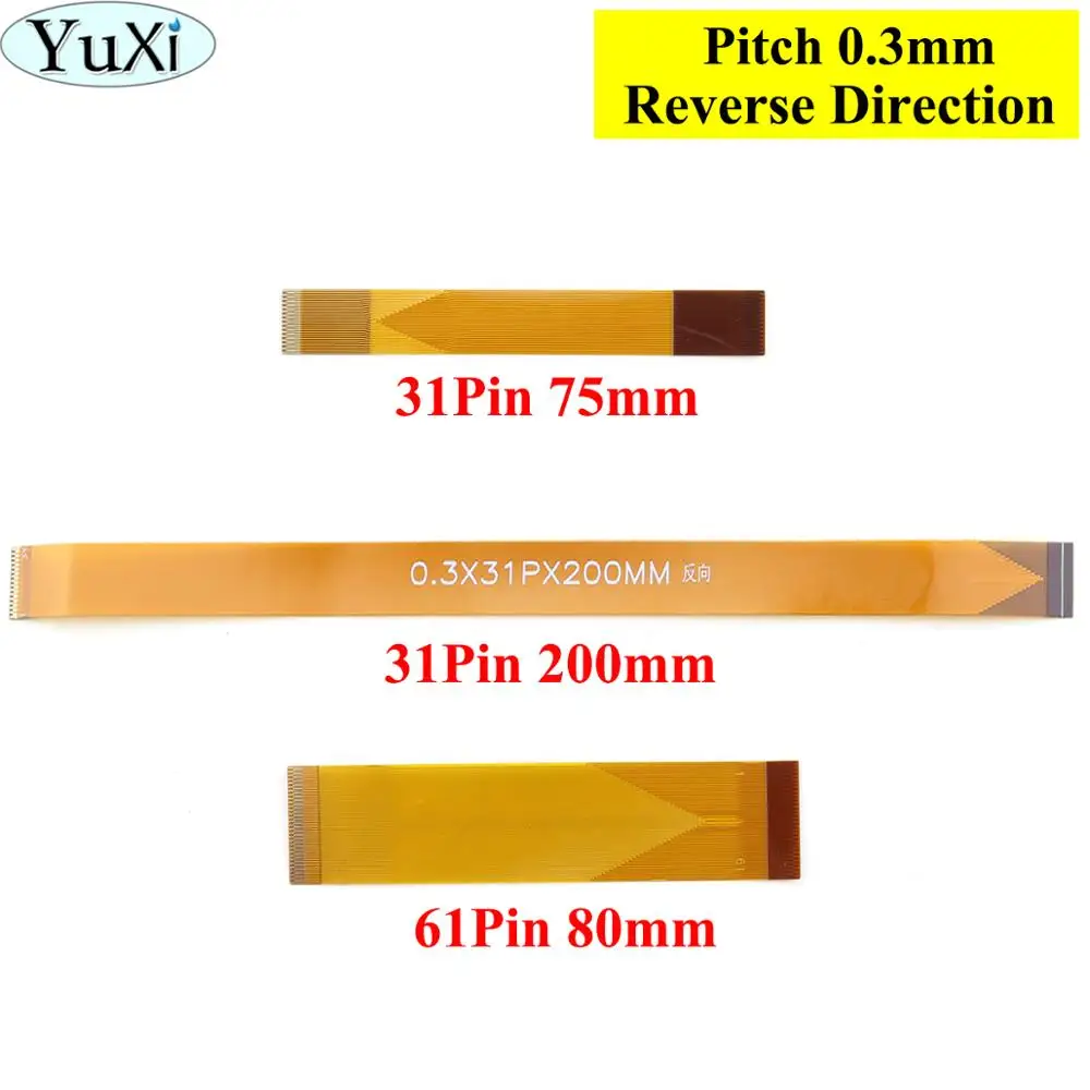 YuXi обратное направление 31Pin 61Pin FFC FPC Гибкий плоский кабель шаг 0 3 мм Длина 75/80/200