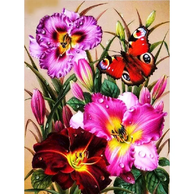 

GATYZTORY Diamond Embroidery 5D DIY Diamond Painting Flower Full Square/Round Drill Mosaic Painting Decoration Cross Stitch