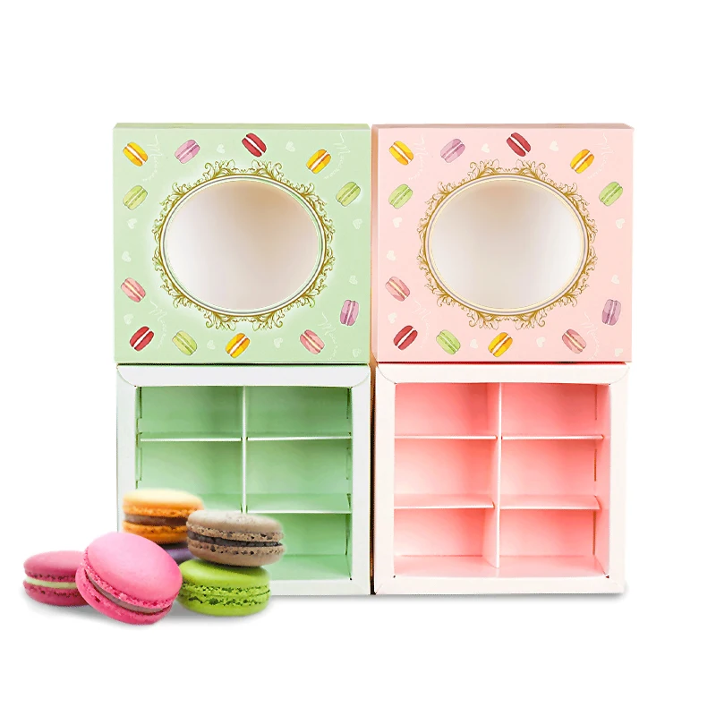 10 высококачественных макарон Подарочная коробка выпечка танкеры окно ящик для