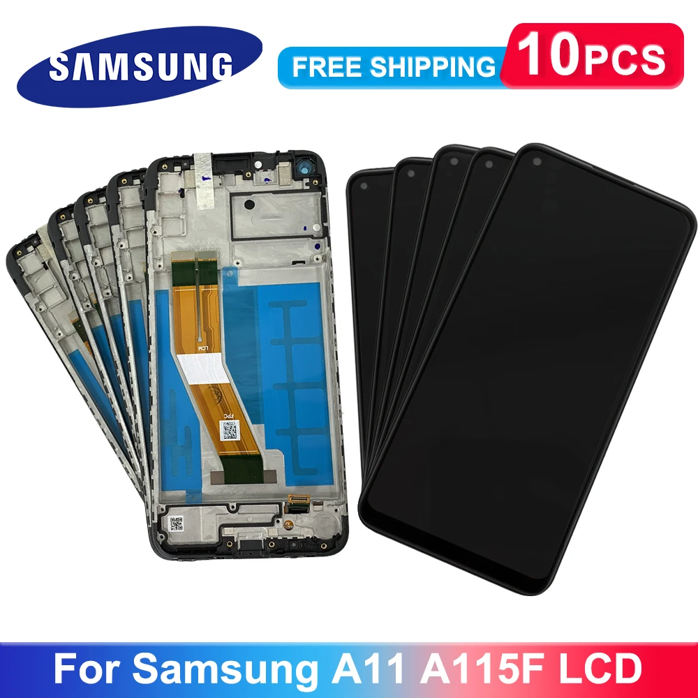 

10 шт./лот 6,4 ''оригинальный A115 ЖК-дисплей для Samsung Galaxy A11 ЖК-дисплей с сенсорным экраном в сборе для Samsung A115F A115F/DS Lcd
