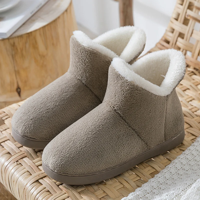 Сланцы женские/мужские меховые модные зимние тапочки с высоким верхом без