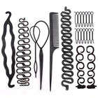 10 шт.компл. аксессуары для волос Полезная Твист коса Потяните заколки для волос гребень черные инструменты для плетения волос для женщин инструменты для самостоятельной укладки волос