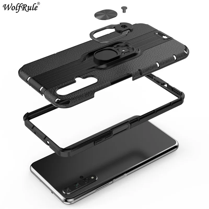 Ring Bracket Phone Case On the For Huawei Honor 20 Armor Protective Cover Bumper Funda 6.26'' |