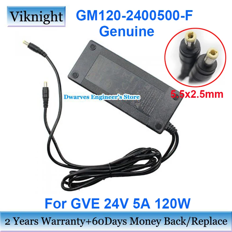 

Оригинальное зарядное устройство для ноутбука GVE, 24 В, 5 А, 120 Вт, адаптер переменного тока, 2 линии, 5,5x2,5 мм
