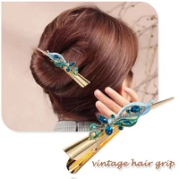luxury and colorful alloy set auger plate of hairpin diamond flower words go into womens duck clip clip the bride a19