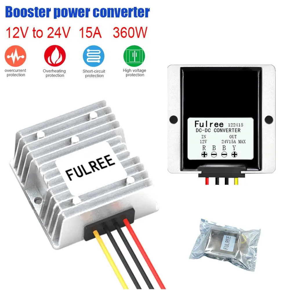 15A понижающий преобразователь постоянного тока 24 В в 12 регулятор напряжения для