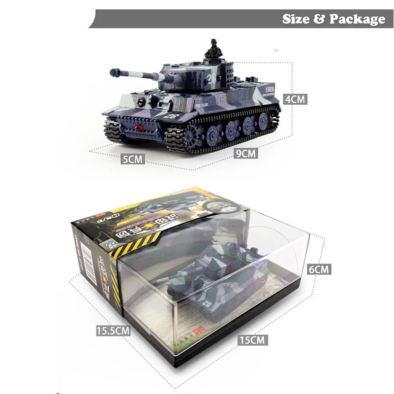 Радиоуправляемый мини-танк 1:72 немецкий тигровый боевой высокий пульт