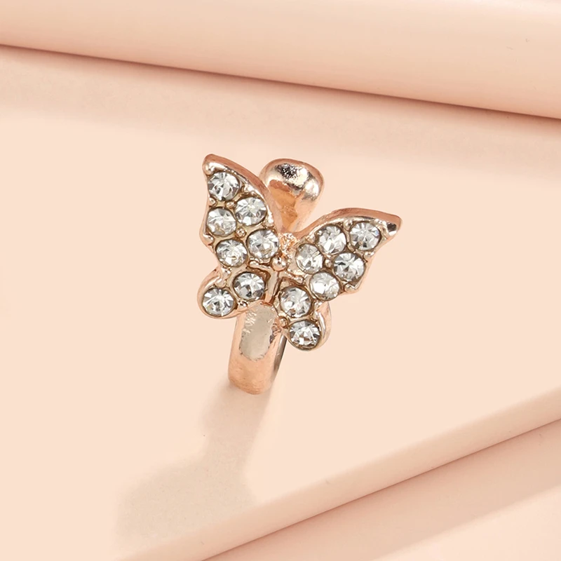1 шт. кольцо для имитации пирсинга в форме бабочки |