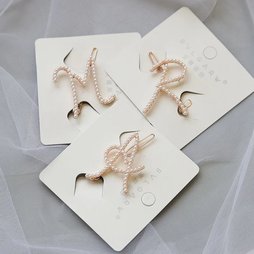 Модные элегантные женские заколки для волос в виде букв яркие корейские милые