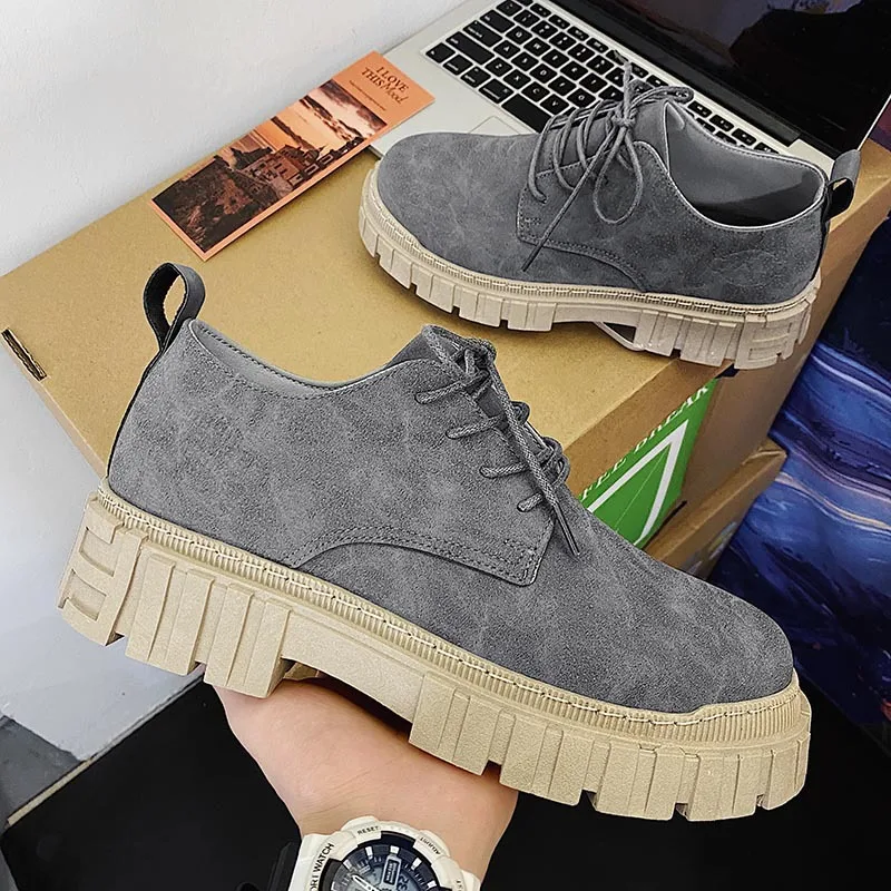 

Мужские туфли на плоской подошве, повседневные водонепроницаемые классические туфли-оксфорды в гонконгском стиле с низким верхом, маленьк...