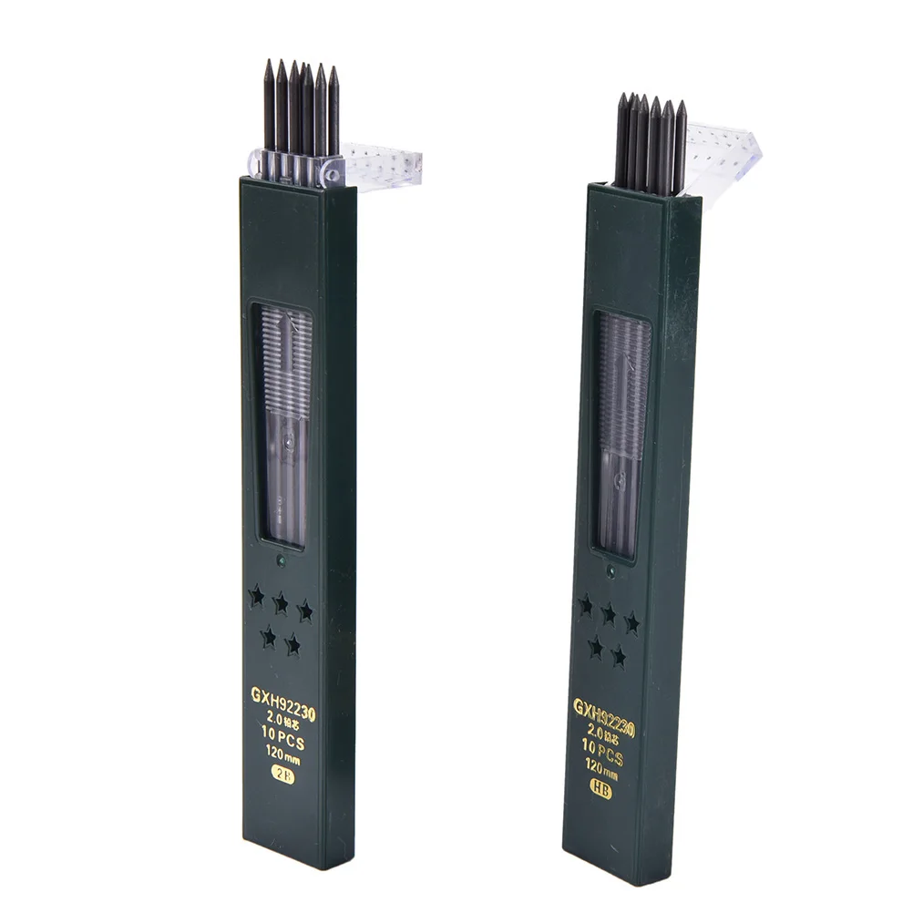 

10Pcs/box Black 2mm 2B HB Creative 2.0mm Mechanical Pencil Lead Refill Office School Supplies Student Papelaria
